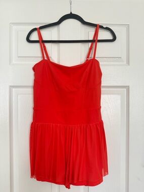 Blogilates Women's Barre Active
Romper - Coral Red